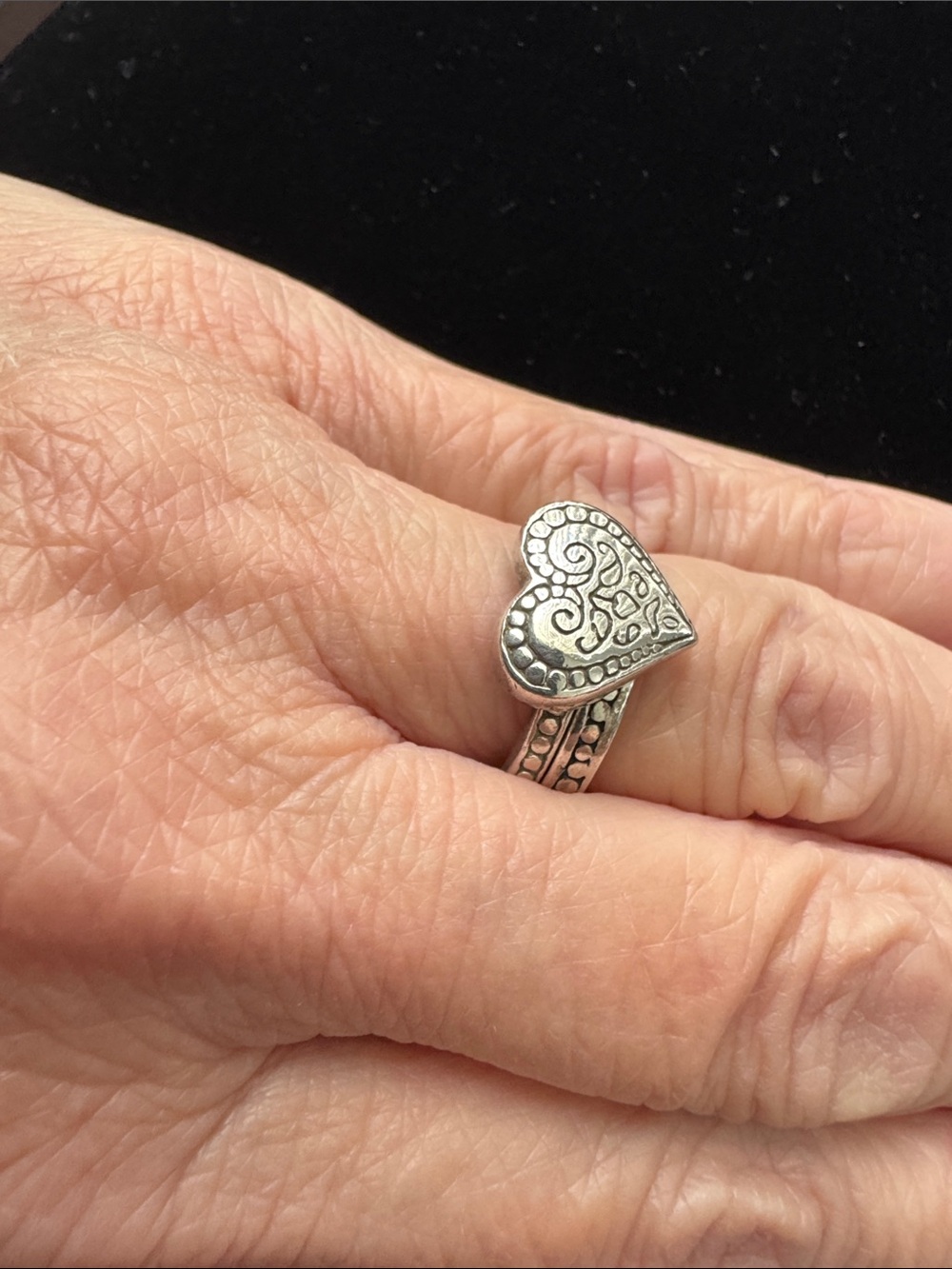 Brighton Silver Heart Stack Ring - Picture 4 of 4